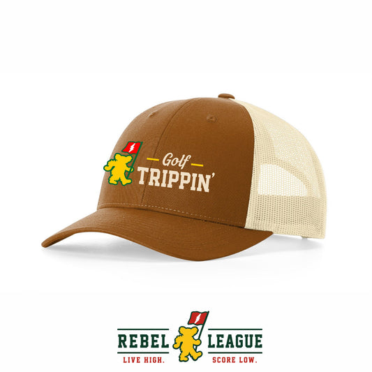 Golf Trippin' Trucker Cap - Caramel/Birch