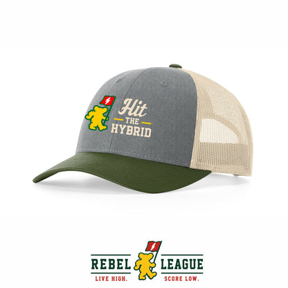 Hit the Hybrid Trucker Cap - Grey/Birch/Olive