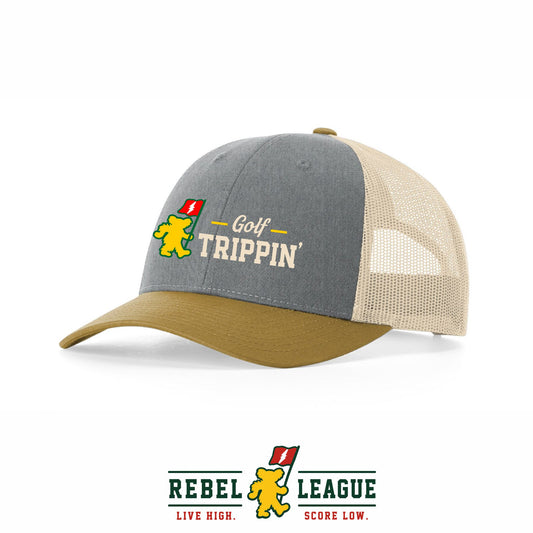 Golf Trippin Trucker Cap - Grey/Birch/Amber