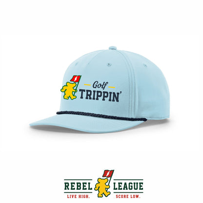 Golf Trippin 5-Panel Rope Cap Soft Blue