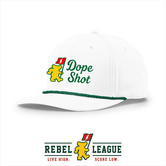 Dope Shot 5-Panel Rope Cap - White