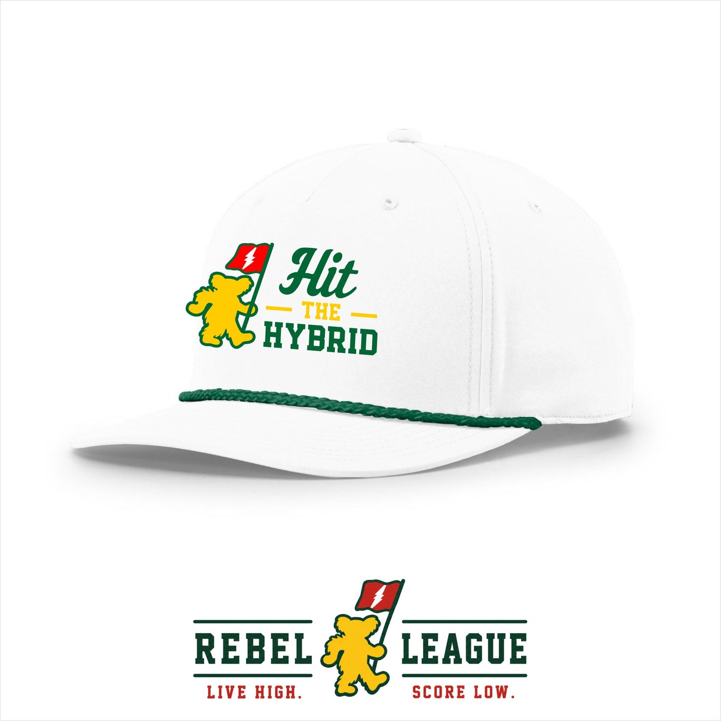 Hit the Hybrid 5-Panel Rope Cap - White