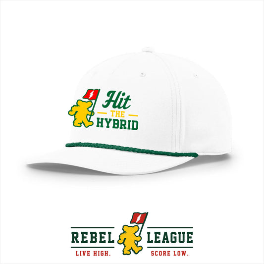 Hit the Hybrid 5-Panel Rope Cap - White